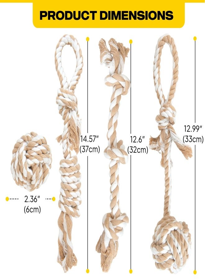 Fida Dog Rope Toys 4 Pack, Puppy Teething Sturdy Cotton Chew Tug Ropes Indoor/Outdoor, Exercise Interactive Tug O'War Toys Set for Boredom Small-Meidum Dogs - Image 5