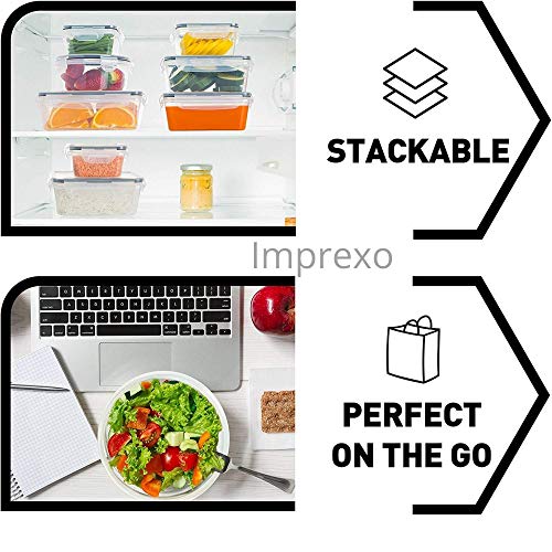IMPREXO Air Tight Food Storage Containers Kitchen Containers For Storage Set Plastic Storage Box For Kitchen Airtight Containers Storage Jar Set For Kitchen Storage (Pack of 4,1300 ML),Assorted,Clear - Image 3