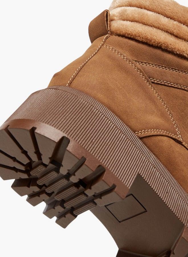 Flora Bella By Shoexpress Solid Lace-Up Ankle Boots with Pull Tab - Image 5