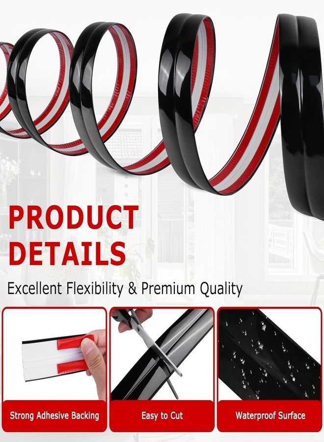 Drofail قالب زخرفي مرن للزوايا الداخلية والخارجية من دروفيل، واقيات الزوايا وشريط مانع للتسرب، يوضع في حافة الطاولة وإطار الباب وقاعدة الجدار للحماية والديكور (أسود، 3 أمتار) - Image 3