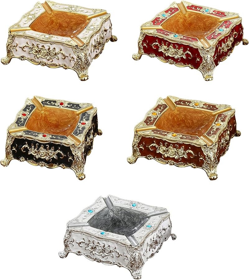 Gold Black Square Stackable Ashtray Home Hotel Accessories Tray - Image 5