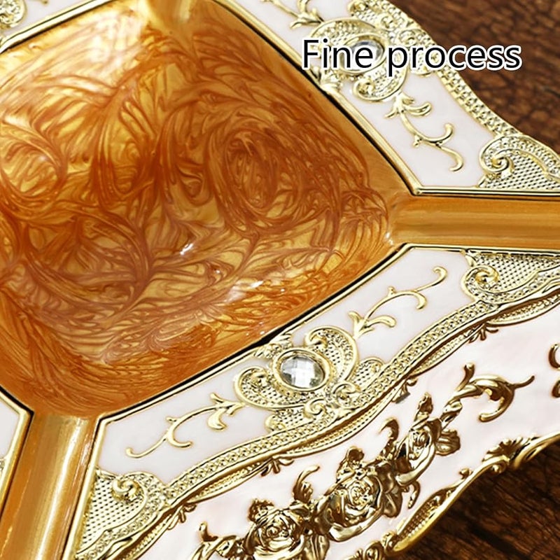 Gold Black Square Stackable Ashtray Home Hotel Accessories Tray - Image 3