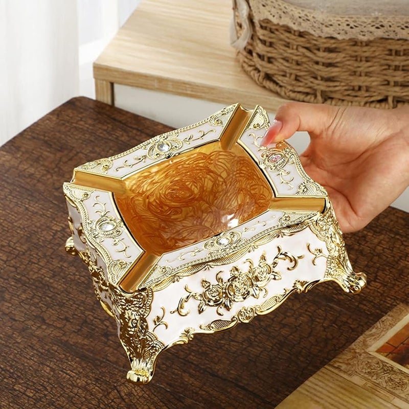 Gold Black Square Stackable Ashtray Home Hotel Accessories Tray - Image 4