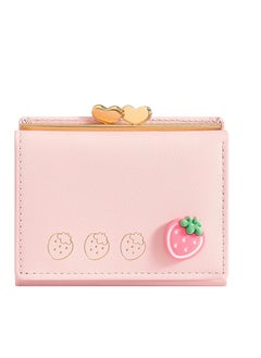 Cute Pink Womens Wallet , Girls Wallet Card Holder,  Cute Small Leather Pocket Wallet for Ladies, Small Compact Wallets Pocket Purse, Large Capacity Card Hold Case with ID window
