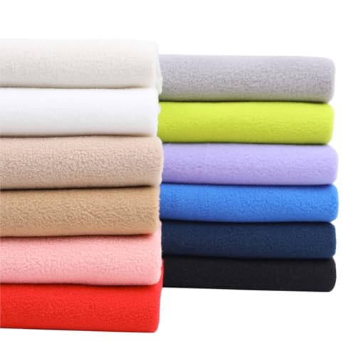 UBCGOTT Knitted Polar Fleece Fabric, 10 x 10 inches, 12 Colors, Anti-Pill Plush Polyester for DIY Sewing Crafts - Image 1