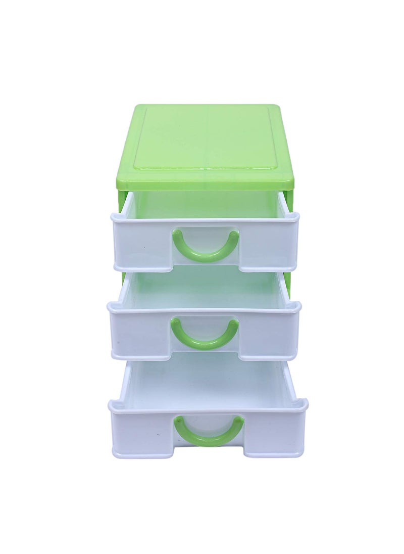 Kuber Industries Kuber Industries Plastic Three Layer Drawer Storage Cabinet Box Green CTKTC025078  - Image 5