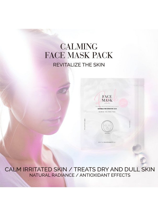 DLUX PROFESSIONAL Calming Face Mask Pack 10 Pcs Calm Irritated Skin Treats Dry And Dull Skin Natural Radiance Antioxidant Effects Revitalize The Skin Skin Repair Mask Antiaging - Image 2