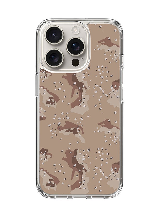 Stylizedd For iPhone 16 Pro Case [Compatible with MagSafe] Slim Magnetic cover Clear Phone Case - Desert Storm Camo FP - Image 1