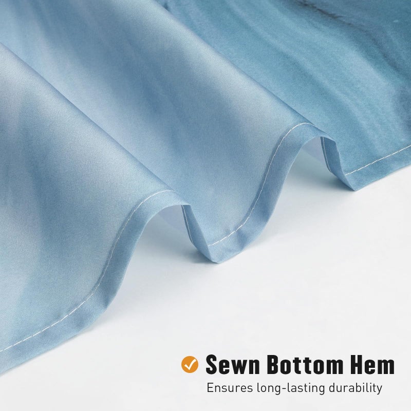 MitoVilla Blue Marble Shower Curtain  Modern Ombre Fabric Cloth Shower Curtains for Luxury Bathroom Decor  Abstract Chic Summer Watercolor Shower Curtain  72x72 - Image 4