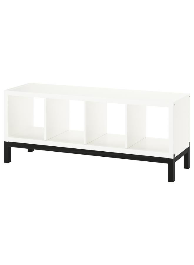 erorex Shelving Unit With Underframe, White/Black, 147X59 Cm - Image 1