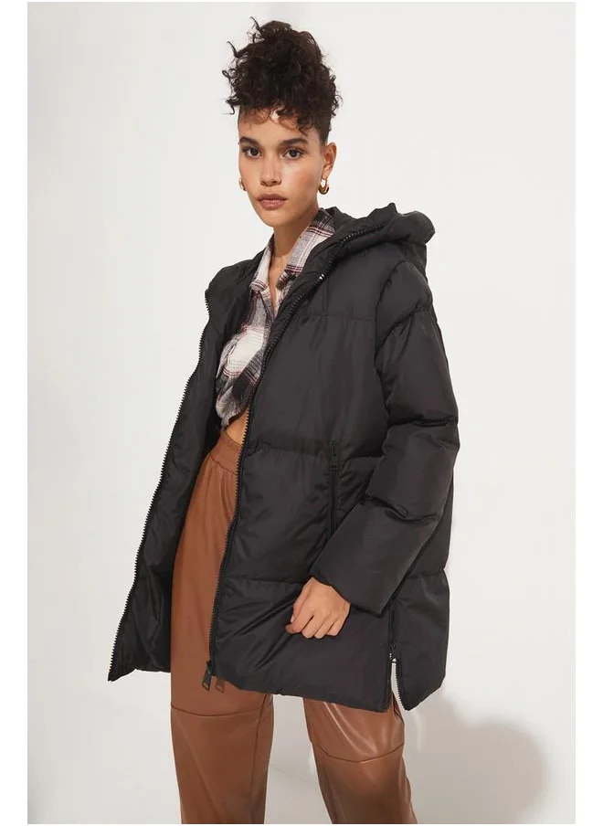 جون June Puffer Coat Black