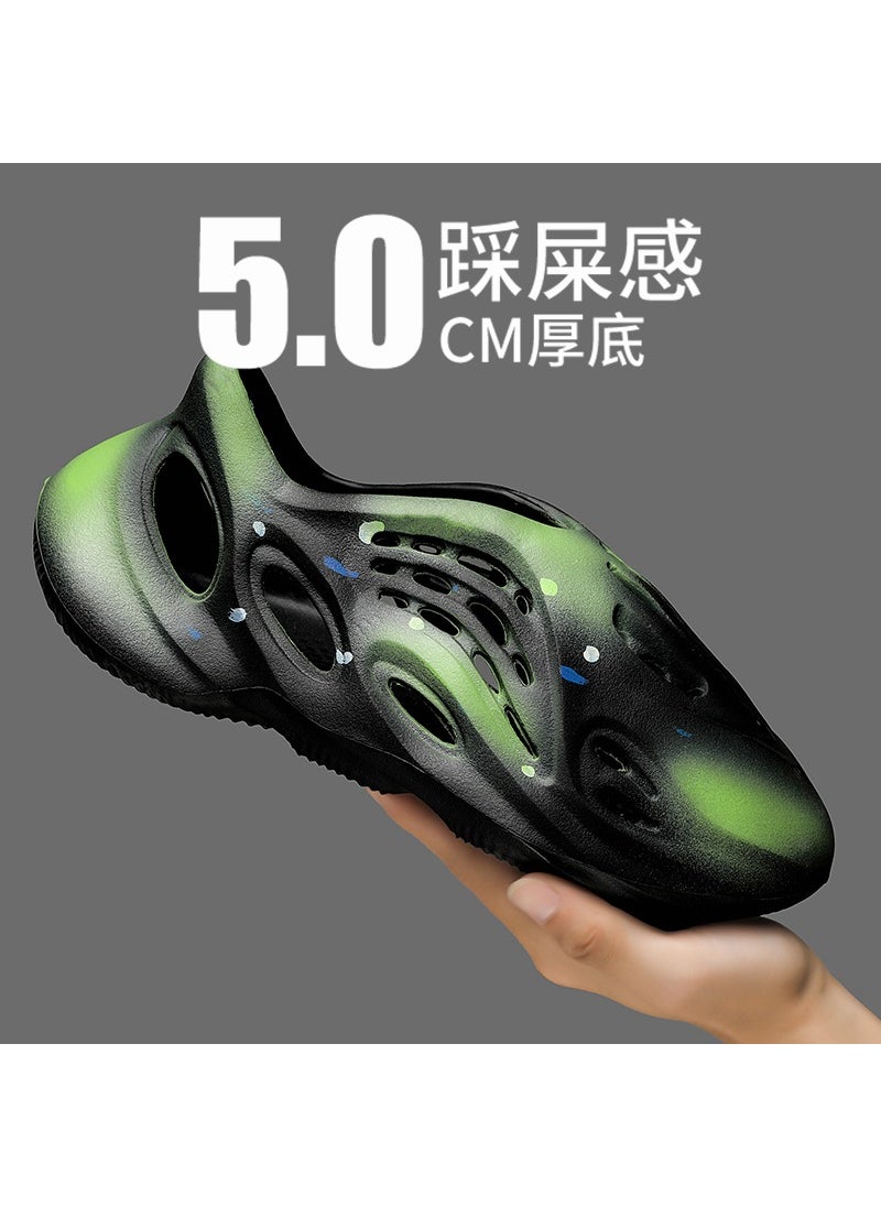 Generic Plus Size Mens Sandals Soft Camouflage Sports Beach Shoes With Soft Bottom For Water Shoe Experience Summer Outerwear black green 
