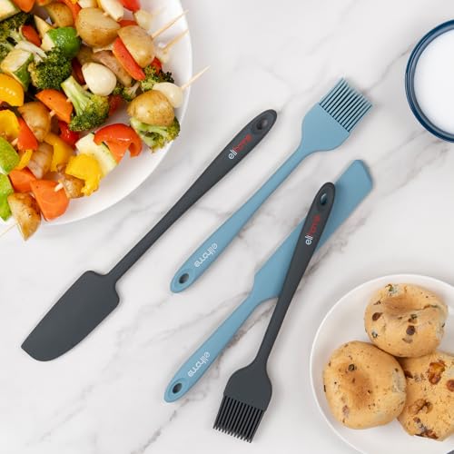 Elihome Mini Silicone Basting Pastry Brush, Cooking Brush for Oil Sauce Butter Marinades, Food Brushes for BBQ Grill Kitchen Baking, Baster Brushes Food Grade, Slate Teal Grey - Image 3