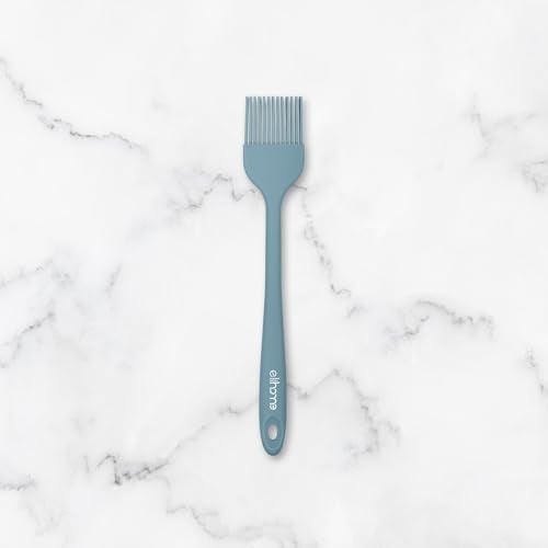 Elihome Mini Silicone Basting Pastry Brush, Cooking Brush for Oil Sauce Butter Marinades, Food Brushes for BBQ Grill Kitchen Baking, Baster Brushes Food Grade, Slate Teal Grey - Image 1