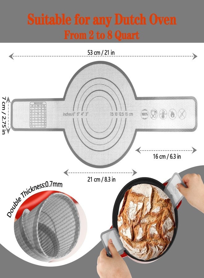 UBeesize Thickened Silicone Bread Sling, Reusable Sourdough Bread Baking Mat For Dutch Oven 2-8 Qrt, Non-Stick, Easy To Clean, With Extra Long Handles Bread Baking Sheet Liner, Grey - Image 4