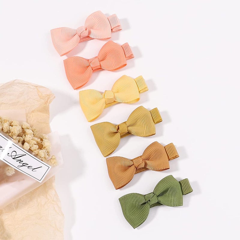 ALinmo Baby Hair Clips 60 Colors Baby Girls Fully Lined Baby Bows Hair Pins Tiny 2" Hair Bows Alligator Clips for Baby Girls Infants Toddlers Multicolor - Image 5