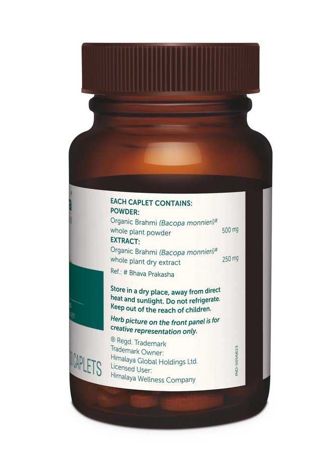 Himalaya Organic Bacopa (Brahmi) I For Mental Alertness I Improves Memory Score by 30%* I Supports Positive Mood I 100% Natural I 30 Veg Caplets - Image 2