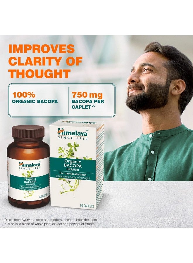 Himalaya Organic Bacopa (Brahmi) I For Mental Alertness I Improves Memory Score by 30%* I Supports Positive Mood I 100% Natural I 30 Veg Caplets - Image 4