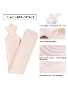 RATSAW Long Hot Water Bottle with Soft Cover Hand Warmer Rubber Hot Water Bottle Classic Hot Water Bag for Neck Shoulders Knee Feet Warmer Hot Water Pouch Water Filled Heating Bottle Hot Water Bag  - Image 5