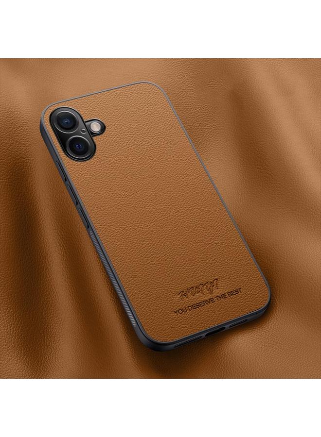اس-توب جراب هاتف مغناطيسي من الجلد من HUIYI لهاتف iPhone 16 Plus - Image 1