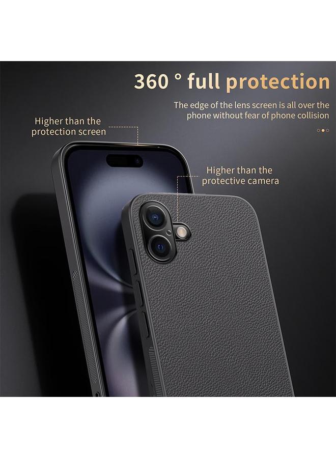 اس-توب جراب هاتف مغناطيسي من الجلد من HUIYI لهاتف iPhone 16 Plus - Image 4