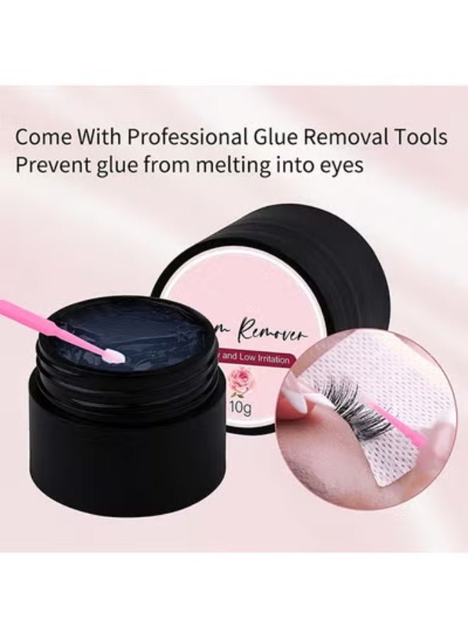 فادلاش مزيل وصلات الرموش 10 جرام مزيل وصلات الرموش يذوب بقوة لوصلات الرموش مزيل غراء الرموش تهيج منخفض للبشرة الحساسة (وردي) - Image 5