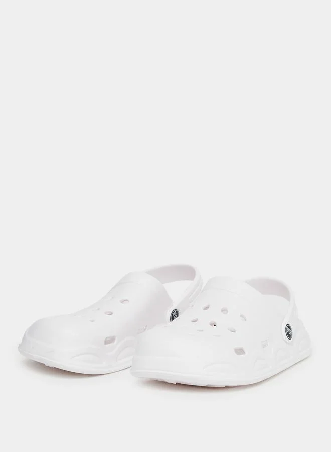 Take Two Take Two Vamp Perforated Solid Heel Strap Clogs