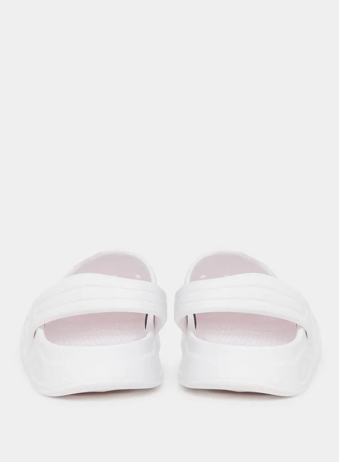 Take Two Take Two Vamp Perforated Solid Heel Strap Clogs