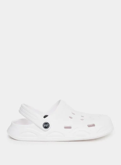 Take Two Vamp Perforated Solid Heel Strap Clogs