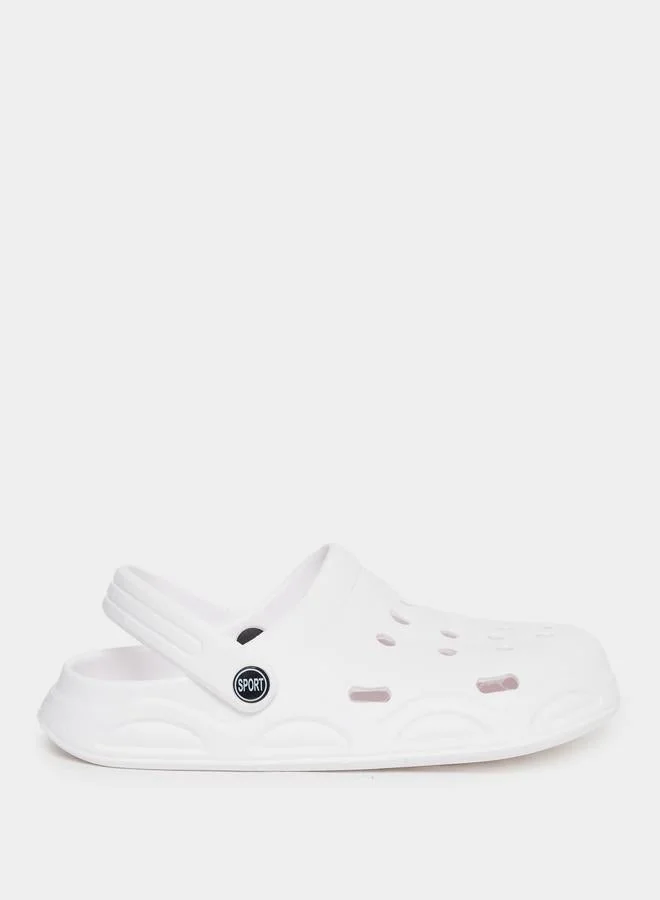 Take Two Styli Vamp Perforated Solid Heel Strap Clogs