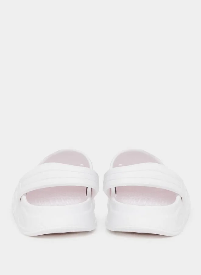 Take Two Vamp Perforated Solid Heel Strap Clogs