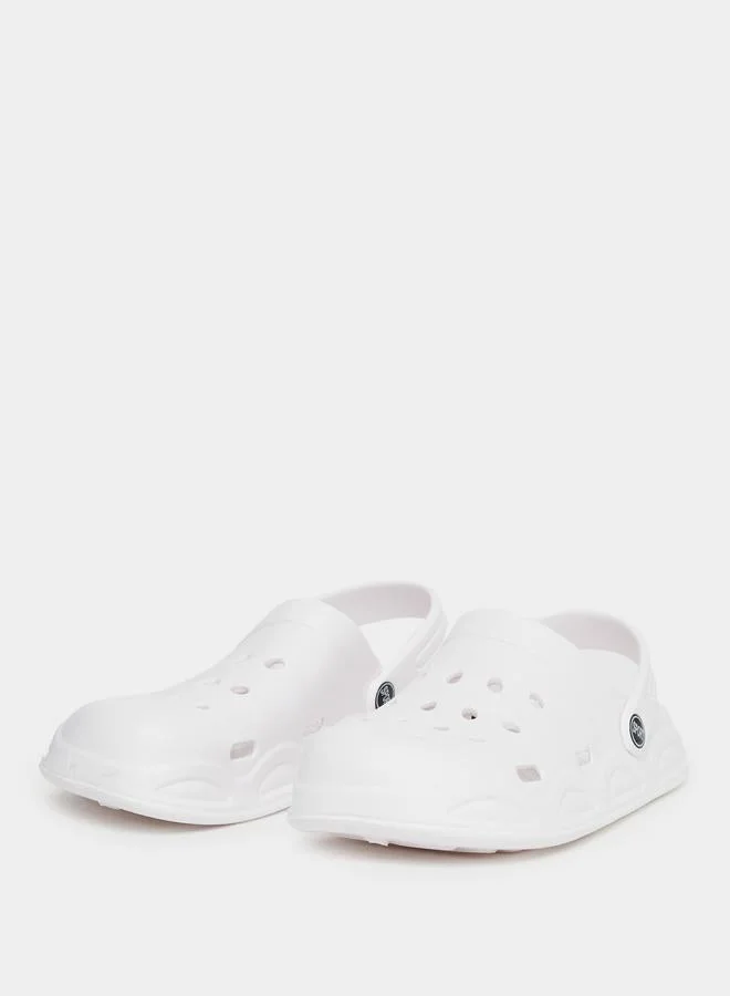 Take Two Vamp Perforated Solid Heel Strap Clogs