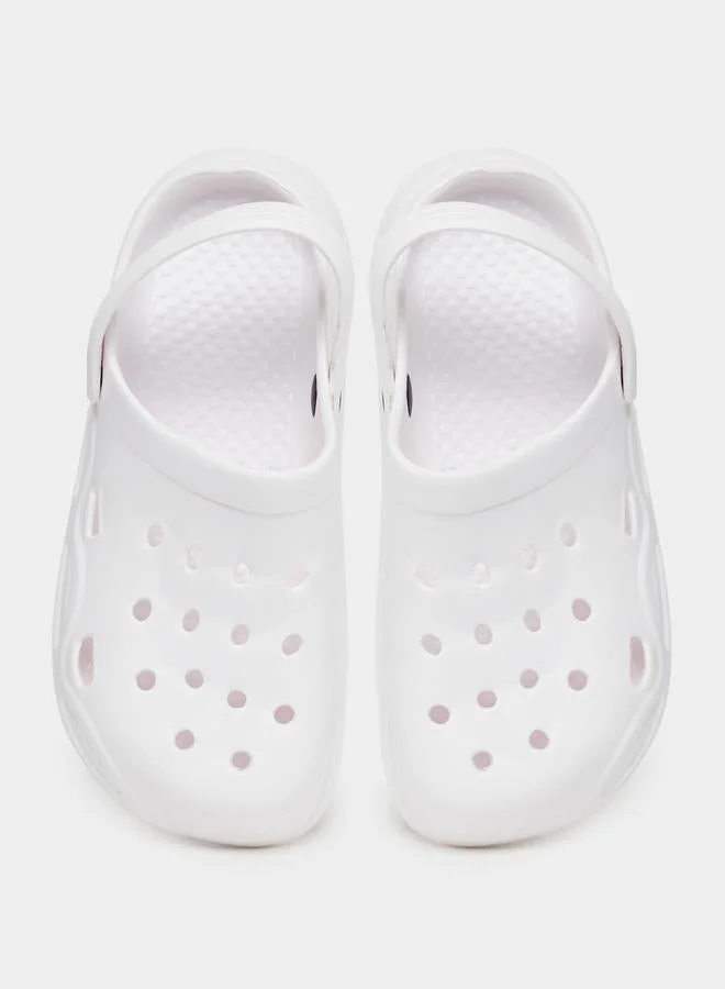 Take Two Vamp Perforated Solid Heel Strap Clogs