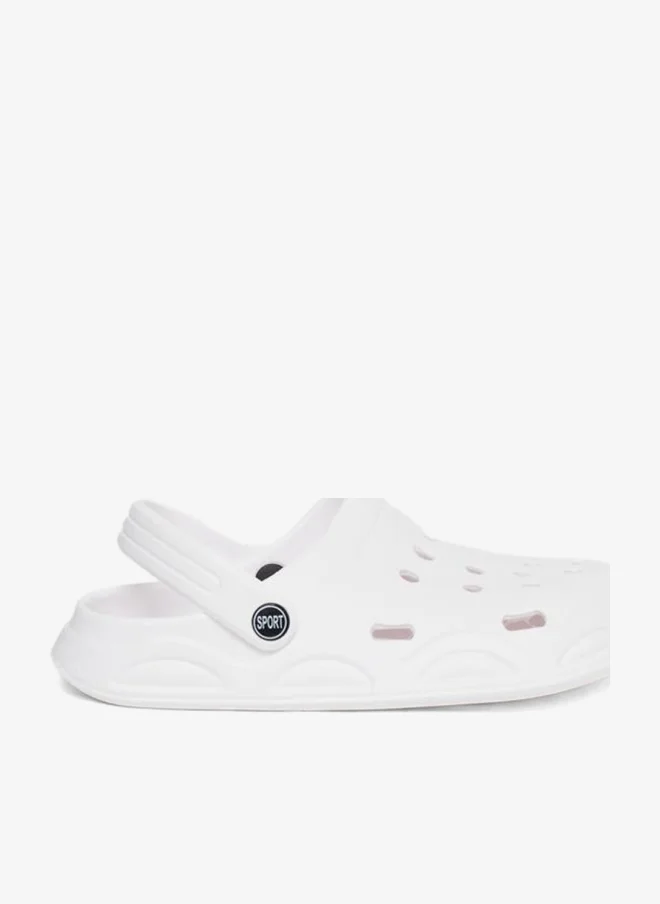Take Two Vamp Perforated Solid Heel Strap Clogs