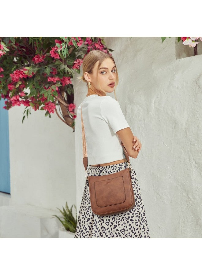 Bostanten BOSTANTEN Crossbody Bags for Women Trendy Vegan Leather Hobo Handbags Fashion Shoulder Bags Purse with Adjustable Guitar Strap Retro Brown - Image 2