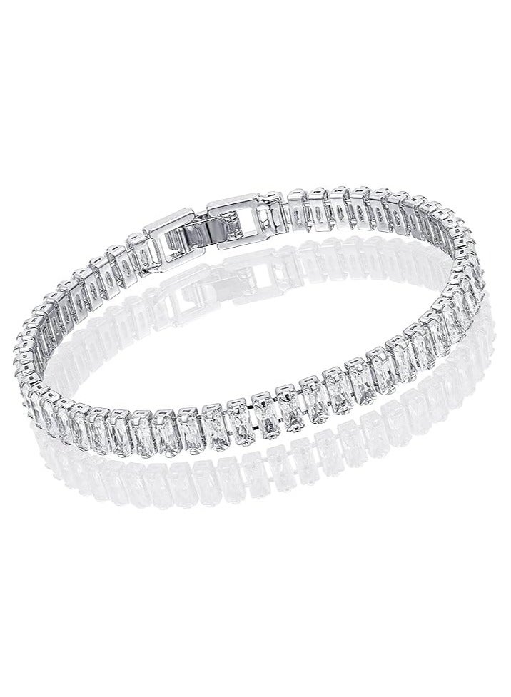فيروز جوليري اساور تنس عصرية ، سوار تنس مرصع باحجار الزركونيا المكعبة اللامعة، سوار الماس - Image 1