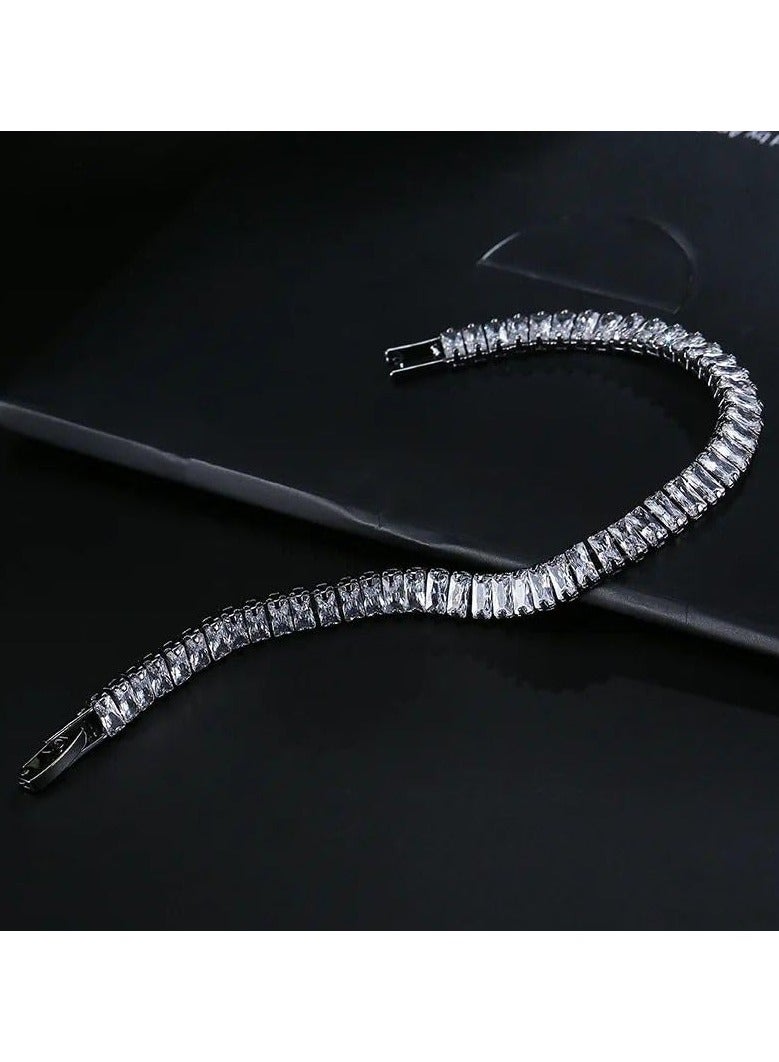 فيروز جوليري اساور تنس عصرية ، سوار تنس مرصع باحجار الزركونيا المكعبة اللامعة، سوار الماس - Image 4