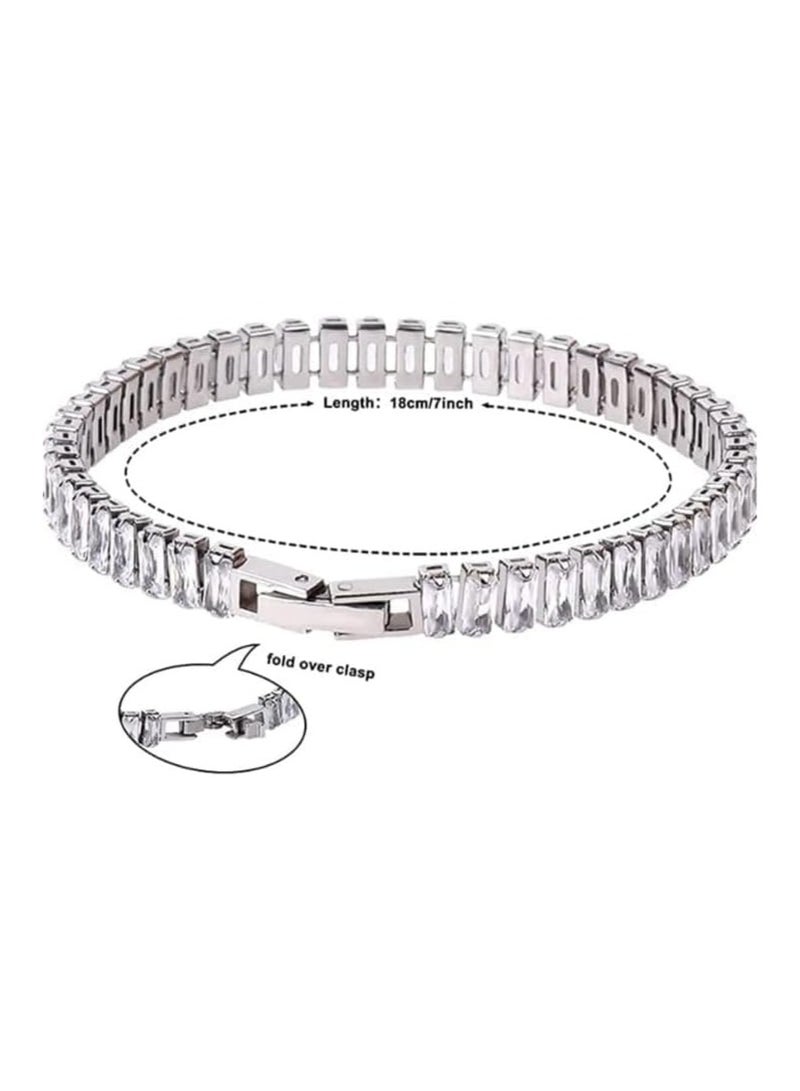 فيروز جوليري اساور تنس عصرية ، سوار تنس مرصع باحجار الزركونيا المكعبة اللامعة، سوار الماس - Image 5