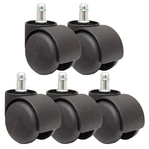 DIYASHI Pin Type Nylon Office Casters Wheel Chair Black 2 Inch Pack of 5 - Image 5
