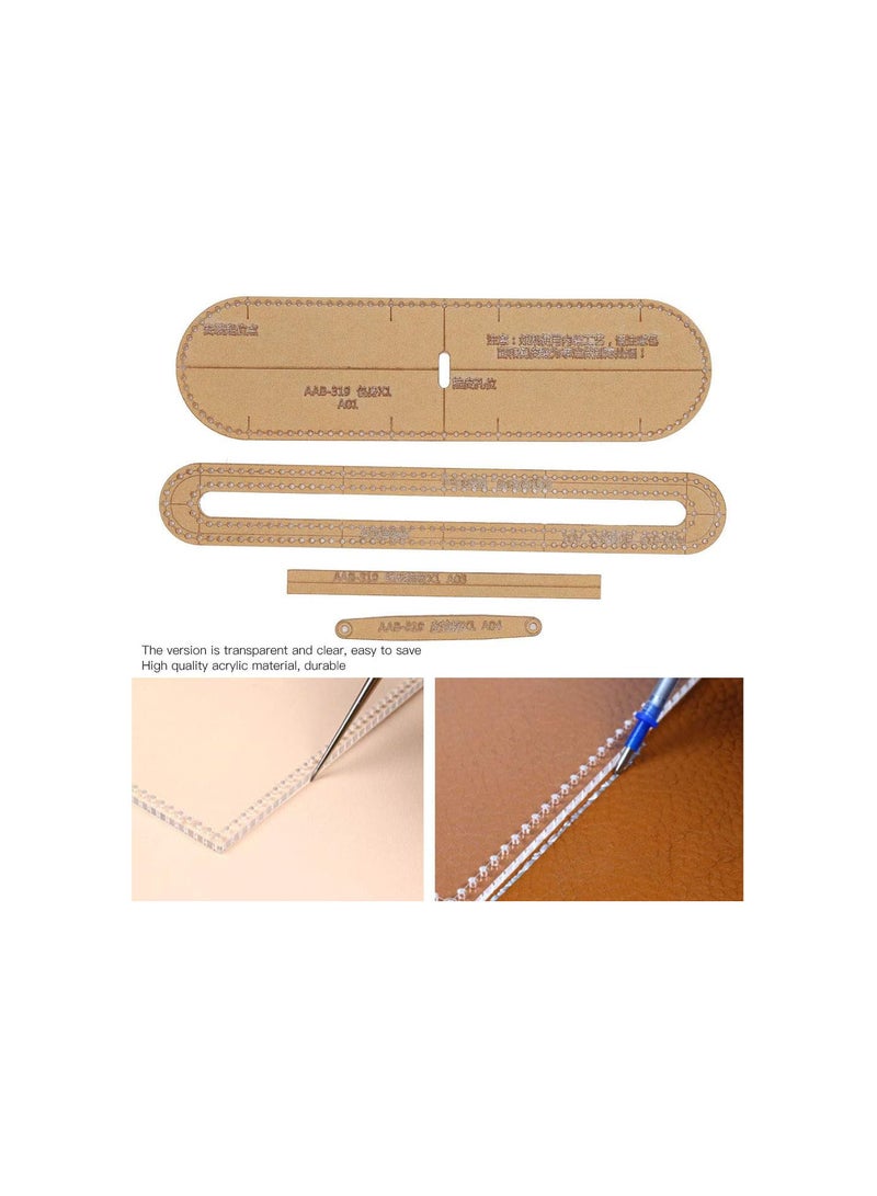 GGOOT Acrylic, Short Wallet Making Template, are Durable, Acrylic Board Template, for Handmade Leather Key Case  - Image 4