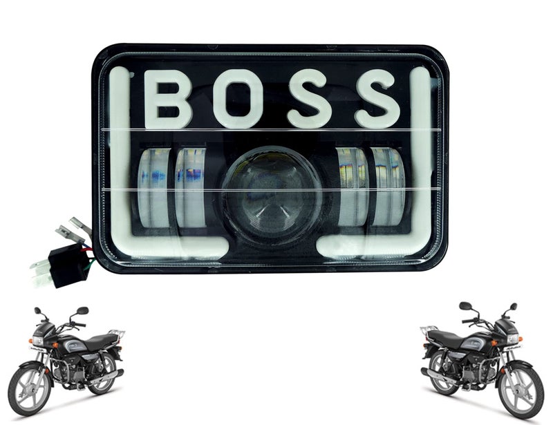 MIKANIX BOSS Style LED Headlight Hi/Low Beam with DRL Light 4000LM for Hero Splendor Plus, Splendor Pro, Splendor - Image 1