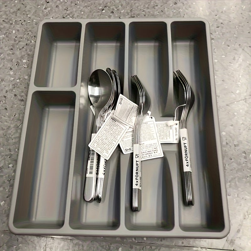 Random Style Heavy-Duty Transparent Plastic Cutlery Organizer with Dividers And Labels - Thickened Base, Dishwasher Safe - Kitchen, Restaurant, And Food Service Drawer Organizer - Space-Saving Cutlery Storage Box with Insert Installation - Compatibl - Image 3
