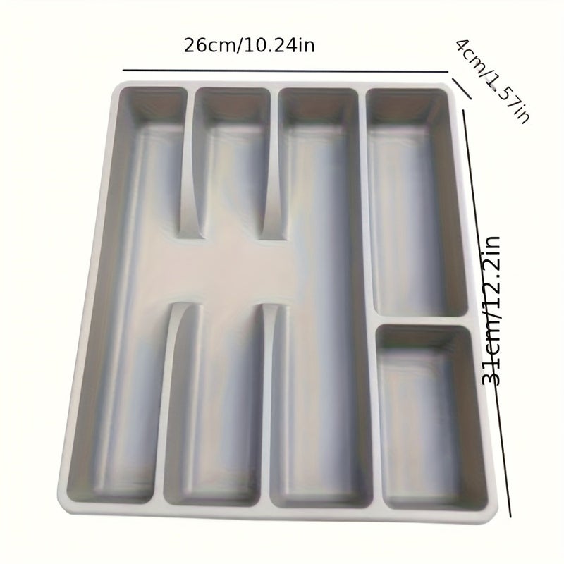 Random Style Heavy-Duty Transparent Plastic Cutlery Organizer with Dividers And Labels - Thickened Base, Dishwasher Safe - Kitchen, Restaurant, And Food Service Drawer Organizer - Space-Saving Cutlery Storage Box with Insert Installation - Compatibl - Image 2