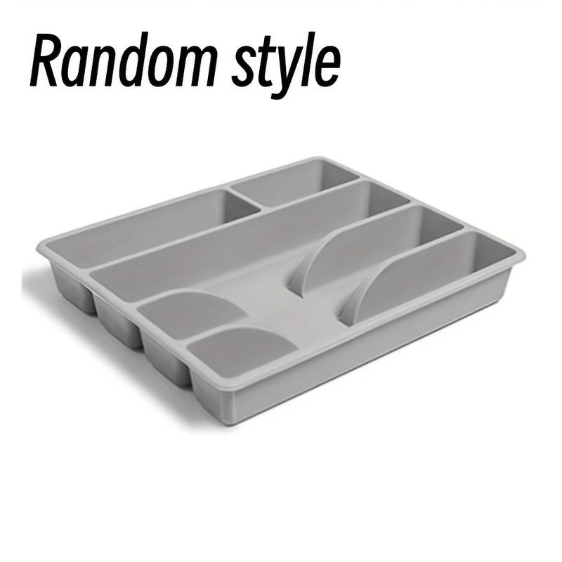 Random Style Heavy-Duty Transparent Plastic Cutlery Organizer with Dividers And Labels - Thickened Base, Dishwasher Safe - Kitchen, Restaurant, And Food Service Drawer Organizer - Space-Saving Cutlery Storage Box with Insert Installation - Compatibl - Image 1