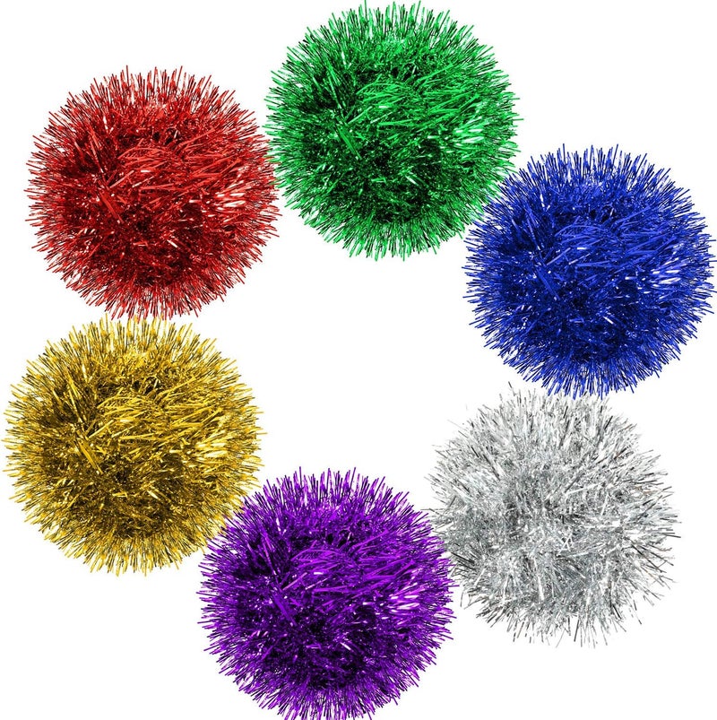 Shappy 90 ft 6 Rolls Christmas Tinsel Garland for Tree Decor Glitter Metallic Twist Hanging Garland Colorful for Wedding Birthday Party Home Indoor Outdoor - Image 4