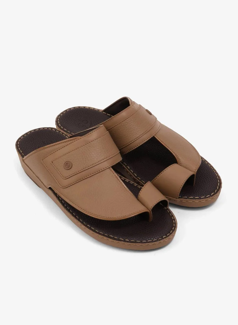 Comfort Plus COMFORT PLUS LEATHER SANDALS WITH COMFORTABLE FOOTBED OLIVE BROWN