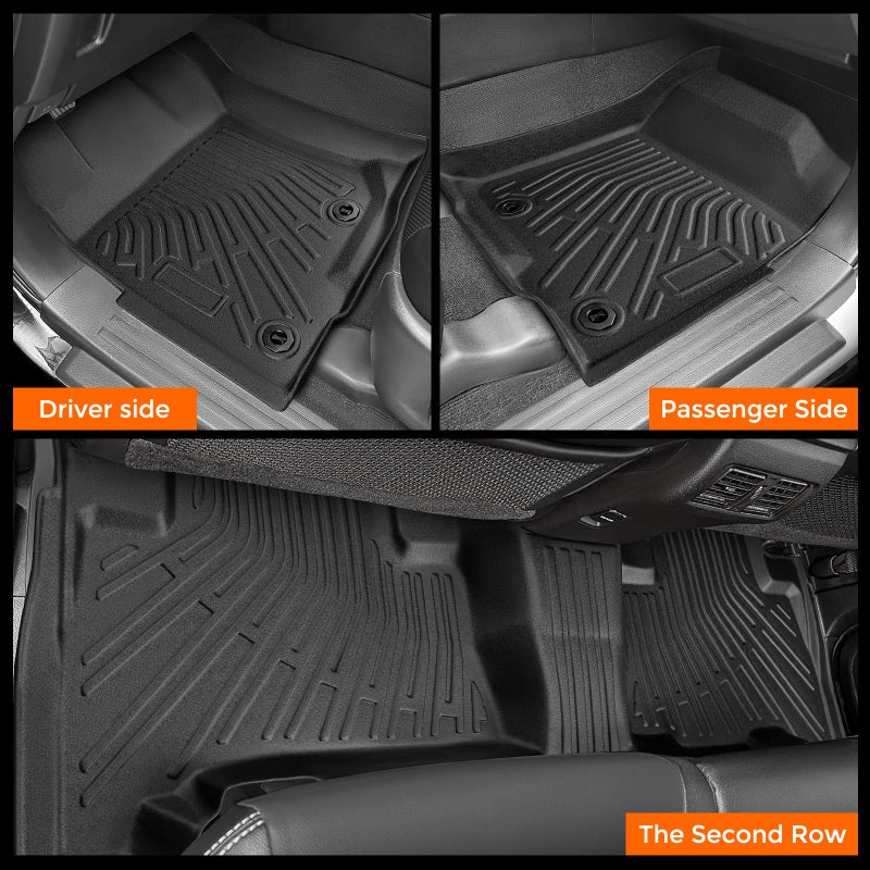 DrCarNow All-Weather Floor Mats for Toyota 4Runner 2024 2023 2022 2021 2020 2019 2018 2017 2016 2015 2014 2013 (Only Fit 5-Seat W/o Sliding Cargo Tray), Heavy Duty & Ideal Gift for Toyota 4Runner Accessories - Image 2
