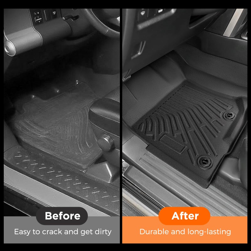 DrCarNow All-Weather Floor Mats for Toyota 4Runner 2024 2023 2022 2021 2020 2019 2018 2017 2016 2015 2014 2013 (Only Fit 5-Seat W/o Sliding Cargo Tray), Heavy Duty & Ideal Gift for Toyota 4Runner Accessories - Image 4