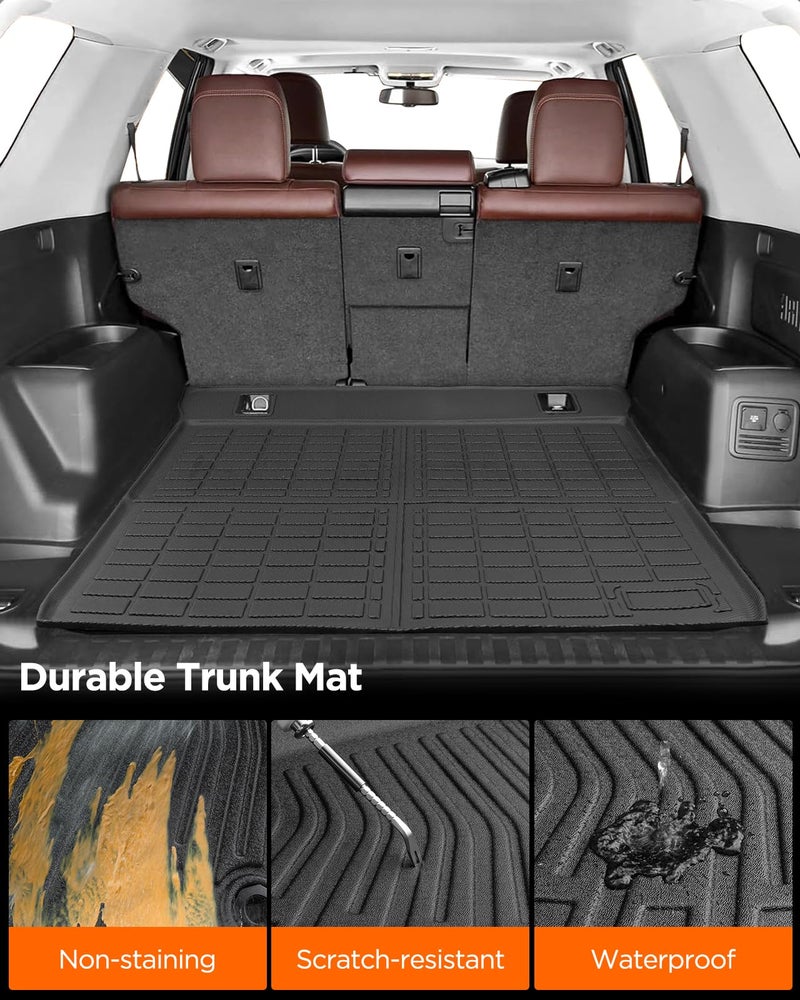 DrCarNow All-Weather Floor Mats for Toyota 4Runner 2024 2023 2022 2021 2020 2019 2018 2017 2016 2015 2014 2013 (Only Fit 5-Seat W/o Sliding Cargo Tray), Heavy Duty & Ideal Gift for Toyota 4Runner Accessories - Image 3