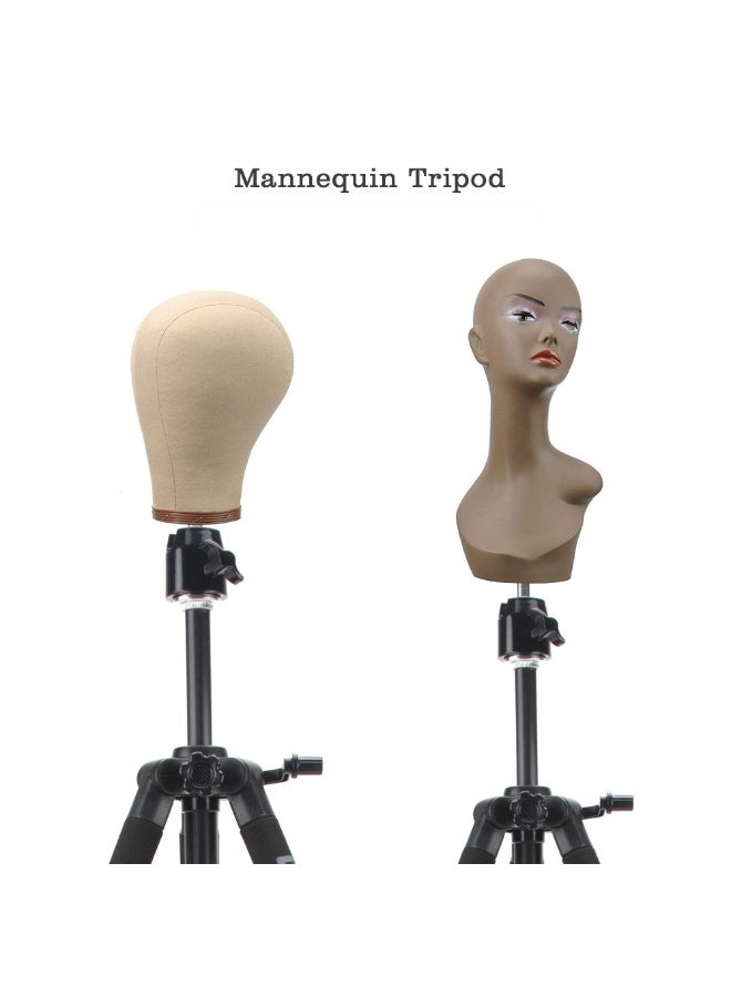 حامل ثلاثي لعارضة الأزياء دمية تدريب رأس عارضة أزياء حامل شعر مستعار لتصفيف الشعر حامل رأس عارضة أزياء حامل ثلاثي لعارضة الأزياء مع رأس حامل شعر مستعار مع رأس عارضة أزياء قابل للتعديل - Image 4